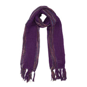 Cotton Lightweight Striped Scarf with Tassels