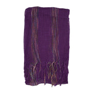 Cotton Lightweight Striped Scarf with Tassels