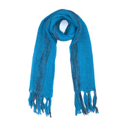 Cotton Lightweight Striped Scarf with Tassels