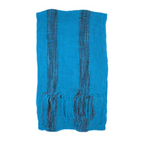 Cotton Lightweight Striped Scarf with Tassels