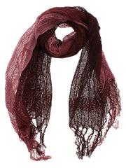Two Tone Colour Lightweight Net Scarf with Tassels