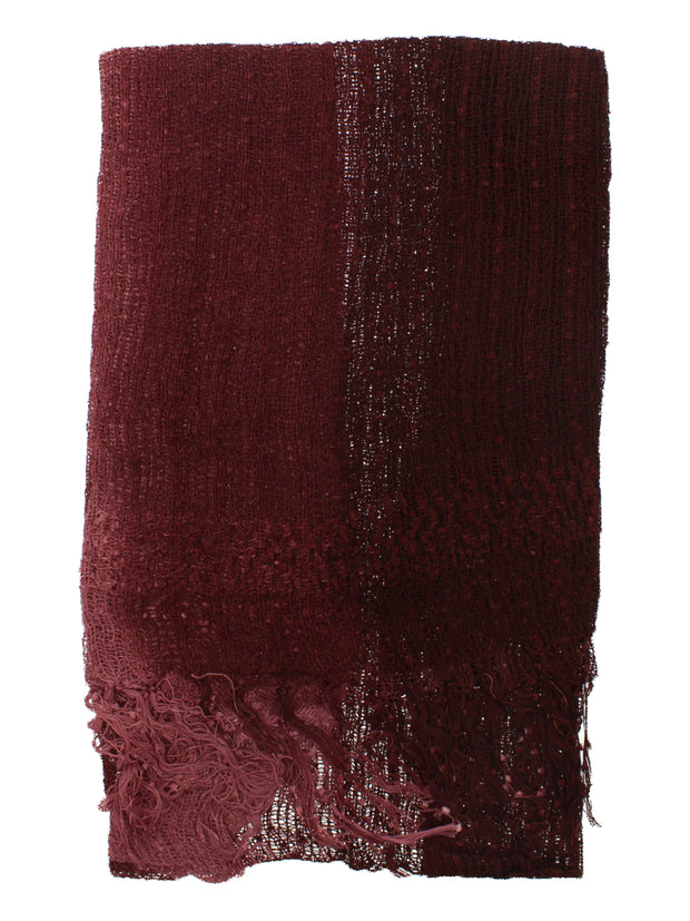Two Tone Colour Lightweight Net Scarf with Tassels