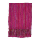 Lightweight Cotton Woven Striped Fringed Scarf