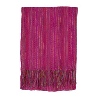 Lightweight Cotton Woven Striped Fringed Scarf
