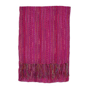 Lightweight Cotton Woven Striped Fringed Scarf