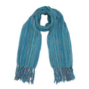 Lightweight Cotton Woven Striped Fringed Scarf