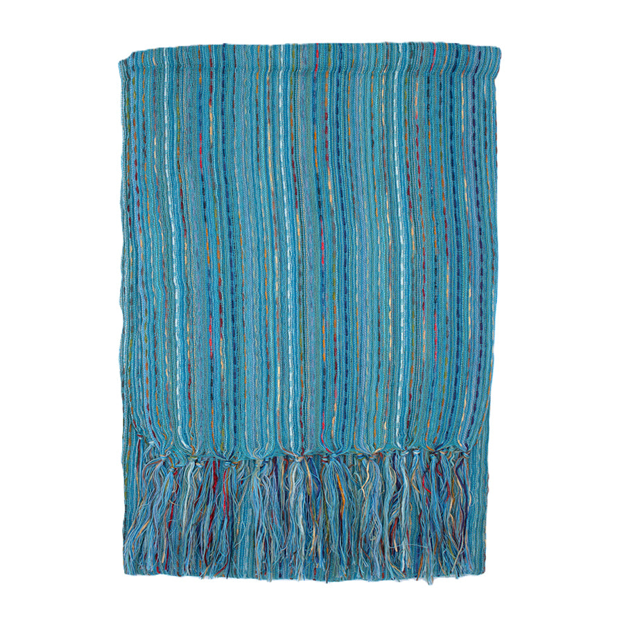 Lightweight Cotton Woven Striped Fringed Scarf