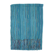 Lightweight Cotton Woven Striped Fringed Scarf
