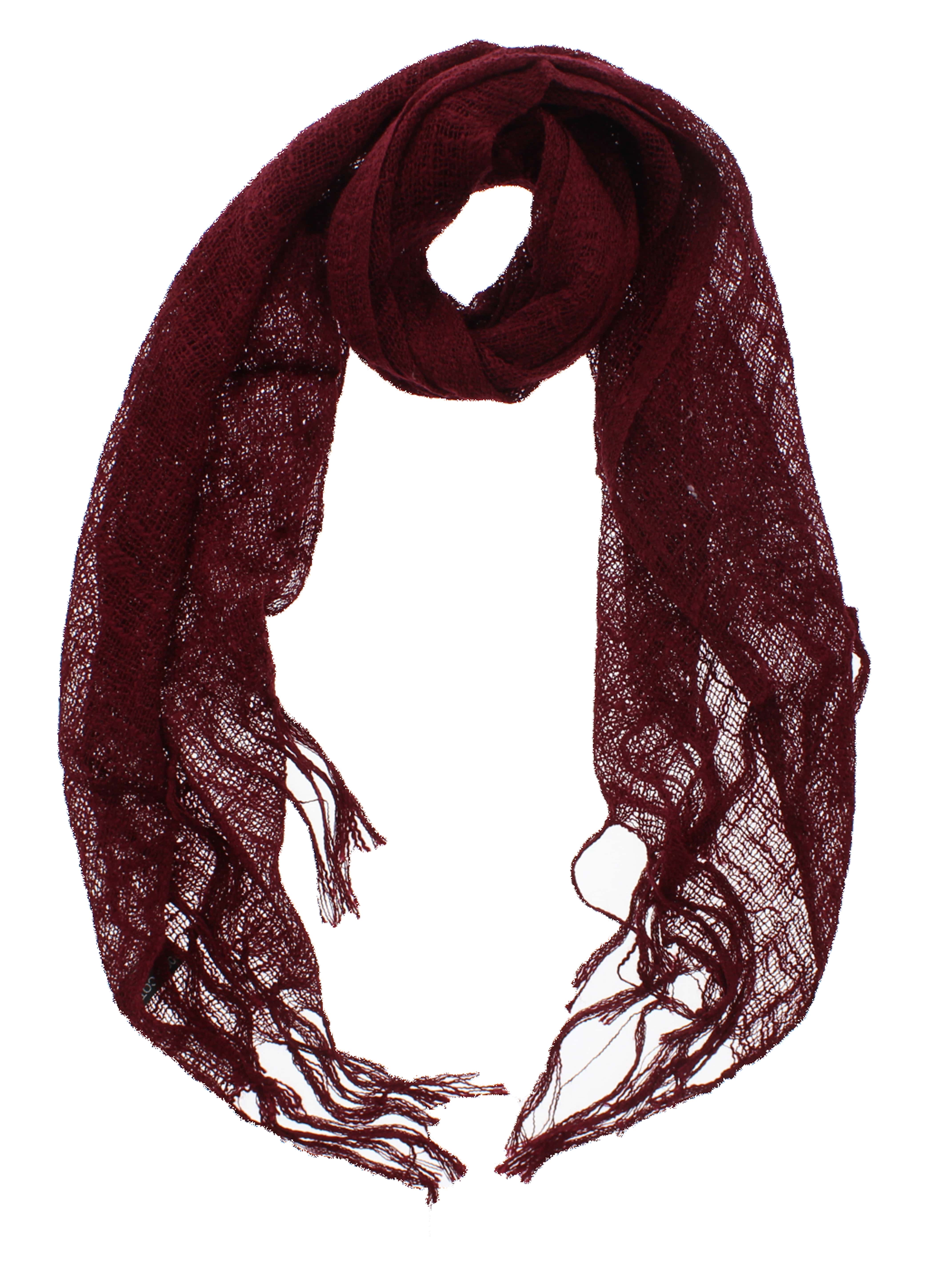 Plain Lightweight Cotton Scarf with Tassels