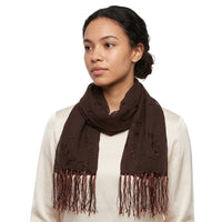 Embrodered Floral Print Scarf