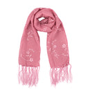 Embrodered Floral Print Scarf