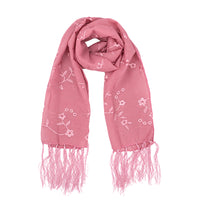 Embrodered Floral Print Scarf