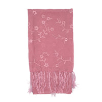 Embrodered Floral Print Scarf