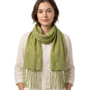 Embrodered Floral Print Scarf