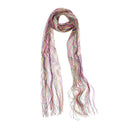 Skinny Striped Wave Knit Fringe Scarf