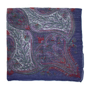 Lightweight Paisley Square Scarf with Metallic Stripes