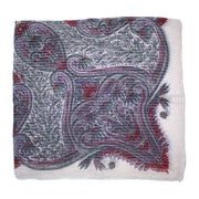 Lightweight Paisley Square Scarf with Metallic Stripes