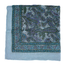 Lightweight Boho Fashion Square Scarf with Metallic Stripes