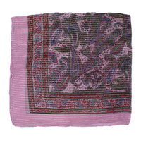 Lightweight Boho Fashion Square Scarf with Metallic Stripes