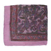 Lightweight Boho Fashion Square Scarf with Metallic Stripes