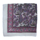 Lightweight Boho Fashion Square Scarf with Metallic Stripes