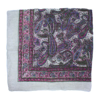 Lightweight Boho Fashion Square Scarf with Metallic Stripes