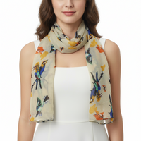 Multicolour Bird Printed Scarves