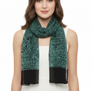 Hieroglyphic with Polka Dot Border Printed Scarves