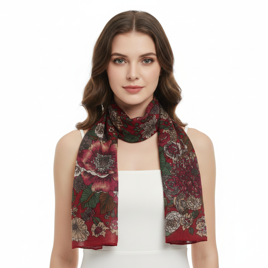 Large & Small Flower Print Scarves