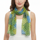 Multi Shaded Green & Blue Flower Print Scarves