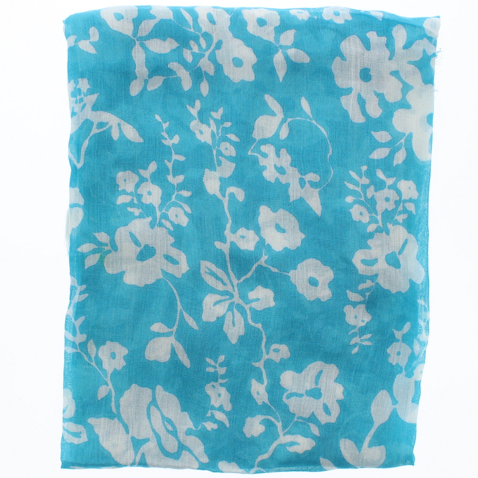 Floral Square Printed Scarves with Tassels