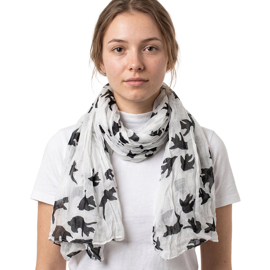 Dove Print Long Scarf
