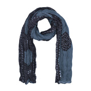 Navy Blue Bandhani Printed Scarf for Women