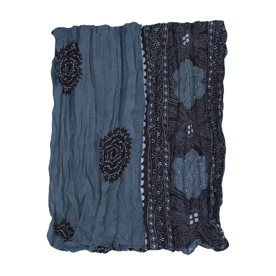 Navy Blue Bandhani Printed Scarf for Women
