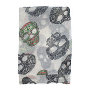 Floral Sugar Skull Print Scarf