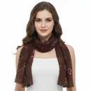 Chocolate Brown Floral Printed Scarf