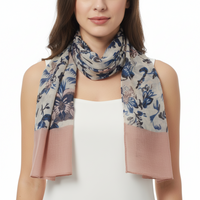 Floral Printed Scarf with Border