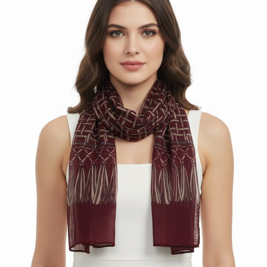 Weaved/ Interlaced Design Printed Scarves