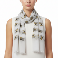 Light Beagle Dog Printed Scarves