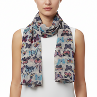 Multicolour Butterfly Printed Scarves