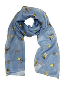 Large Gold Foil Dragonfly Printed Scarves