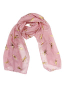 Large Gold Foil Dragonfly Printed Scarves