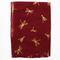 Large Gold Foil Dragonfly Printed Scarves