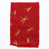 Large Gold Foil Dragonfly Printed Scarves
