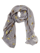 Large Gold Foil Dragonfly Printed Scarves