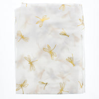 Large Gold Foil Dragonfly Printed Scarves