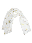 Large Gold Foil Dragonfly Printed Scarves