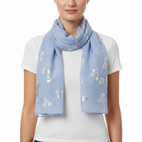 Silver Foil Butterflies Scarves