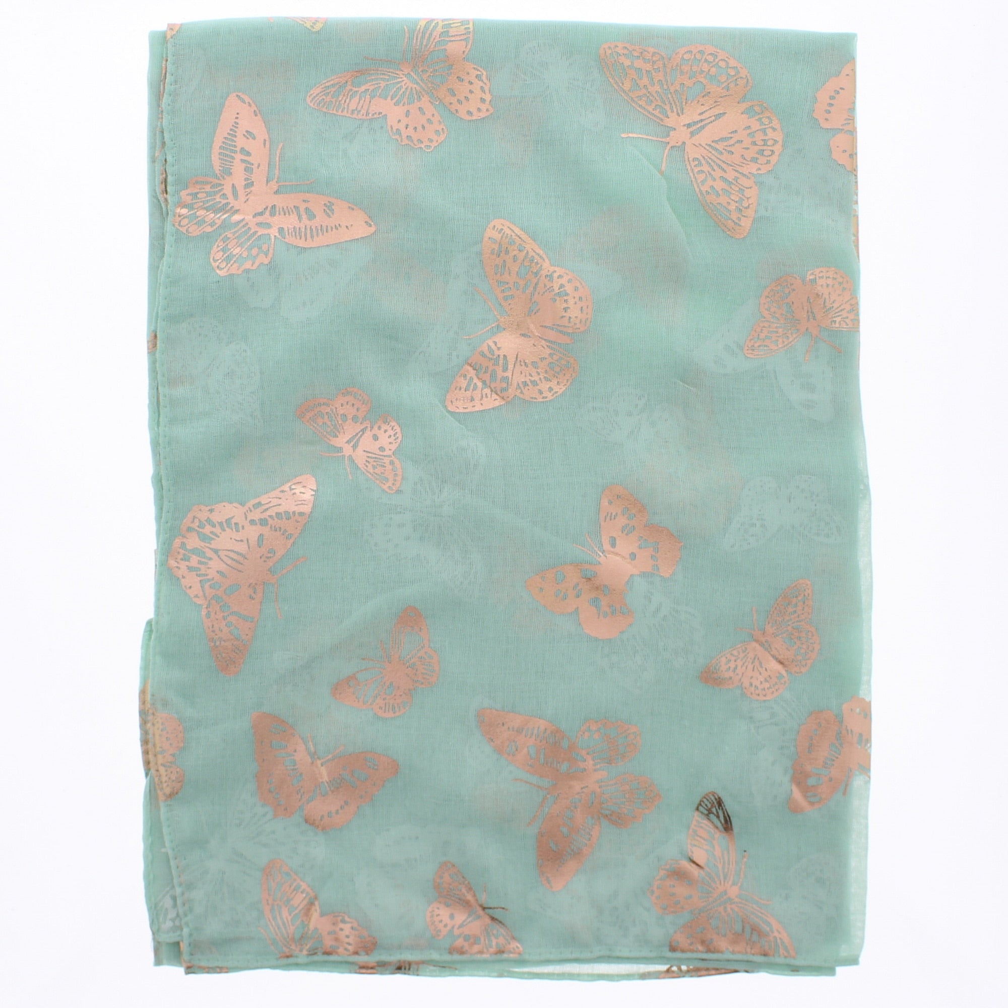 Large Gold Foil Butterflies Scarves