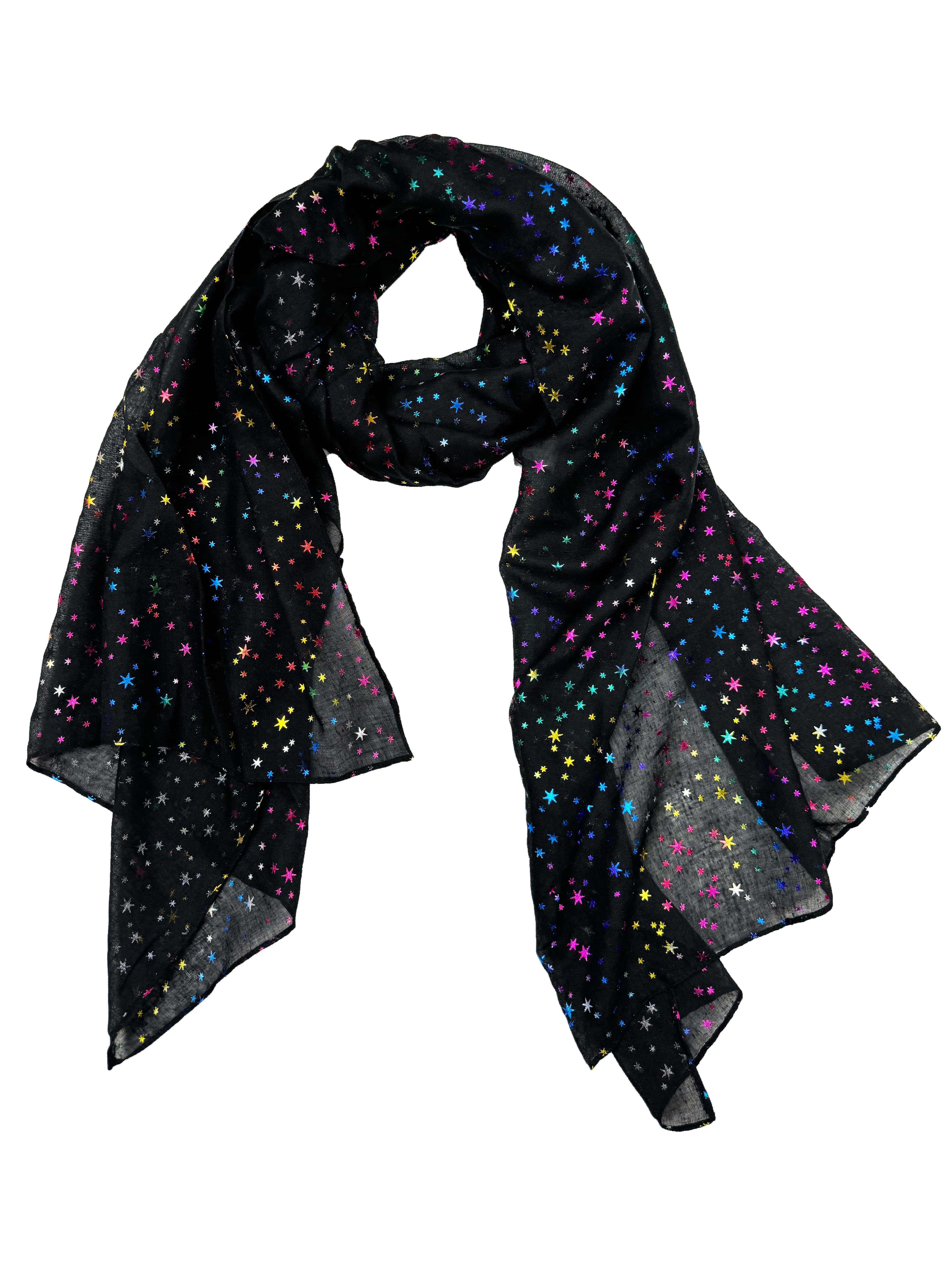 Rainbow Foil Stars Scarves